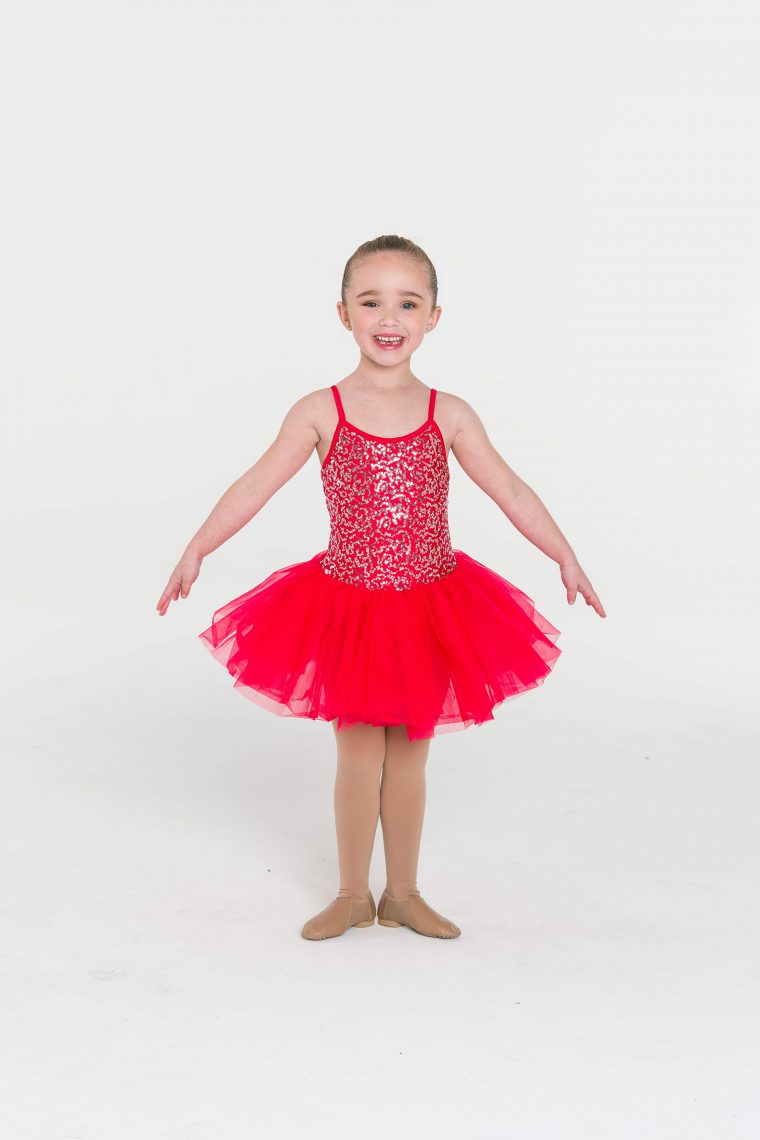 sequin tutu dress red