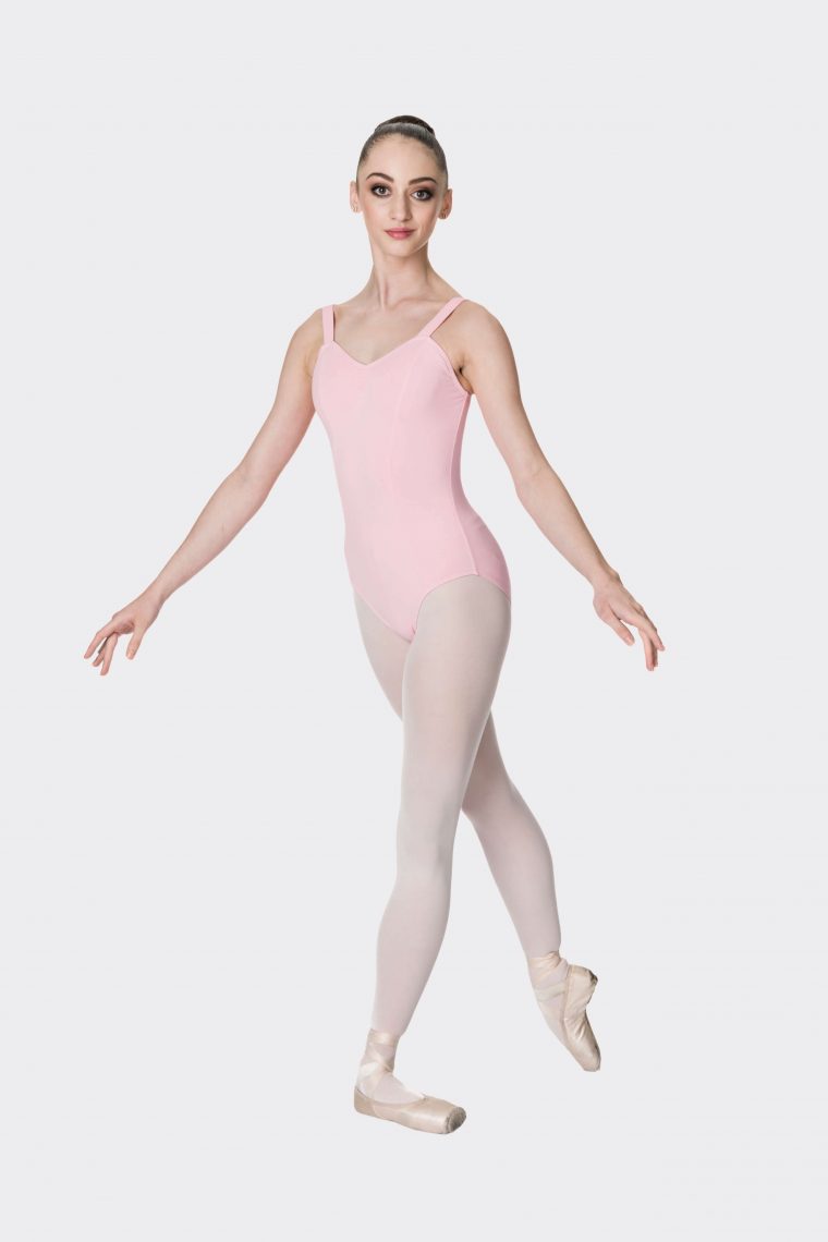 wide strap leotard ballet pink