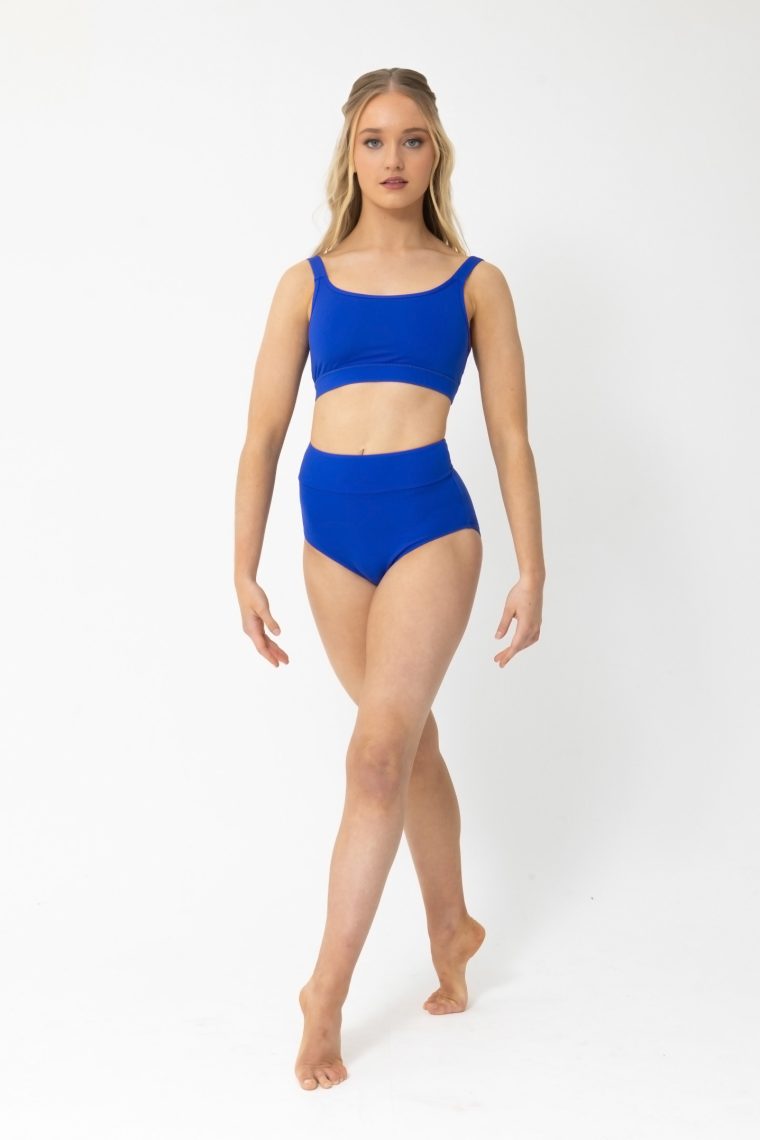 performance crop cobalt blue